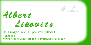 albert lipovits business card